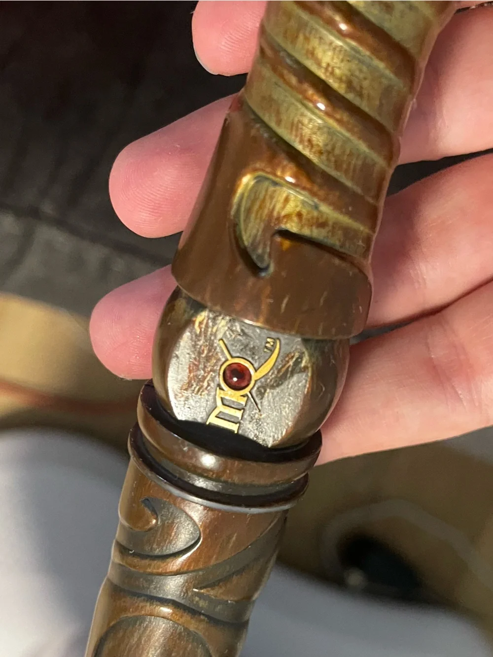 Magiquest Wand Lord Woodsheart Great Wolf Lodge Brown Wood Red Gem Topper Magic - Picture 8 of 10